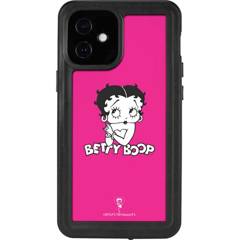 Betty Boop Pink Background iPhone 12 Mini Waterproof Case