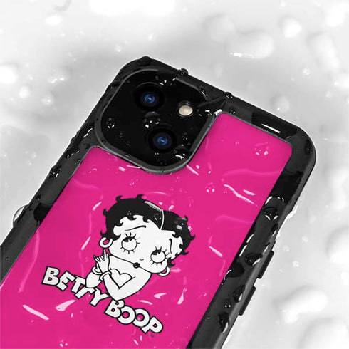 Betty Boop Pink Background iPhone 13 Mini Waterproof Case