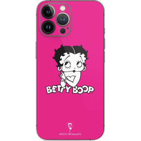 Betty Boop Pink Background iPhone 13 Pro Max Skin