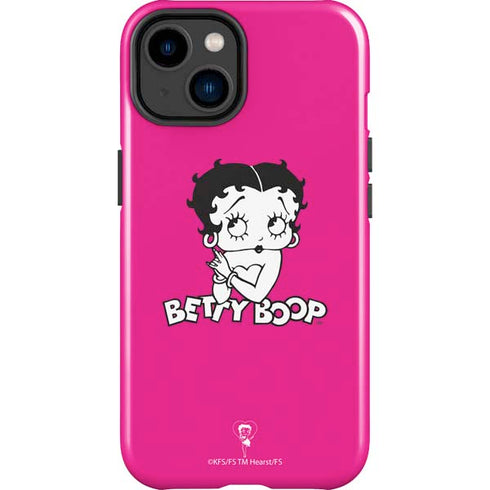 Betty Boop Pink Background iPhone 15 Plus Impact Case