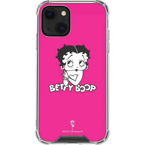 Betty Boop Pink Background iPhone 14 Plus Clear Case