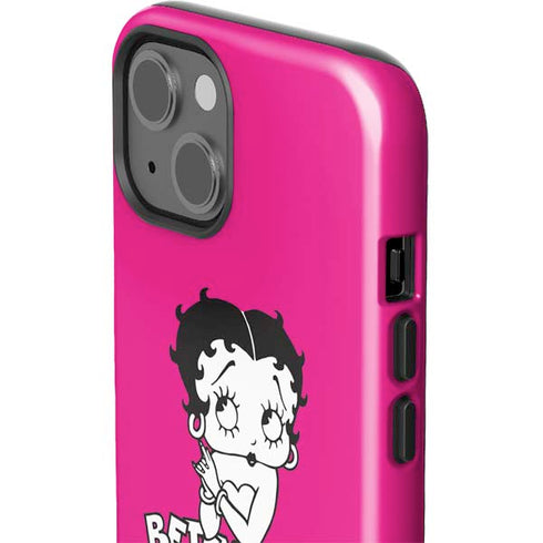 Betty Boop Pink Background iPhone 15 Impact Case