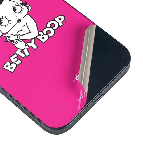 Betty Boop Pink Background iPhone 14 Plus Skin