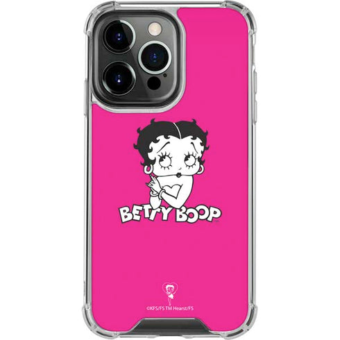 Betty Boop Pink Background iPhone 15 Pro Clear Case