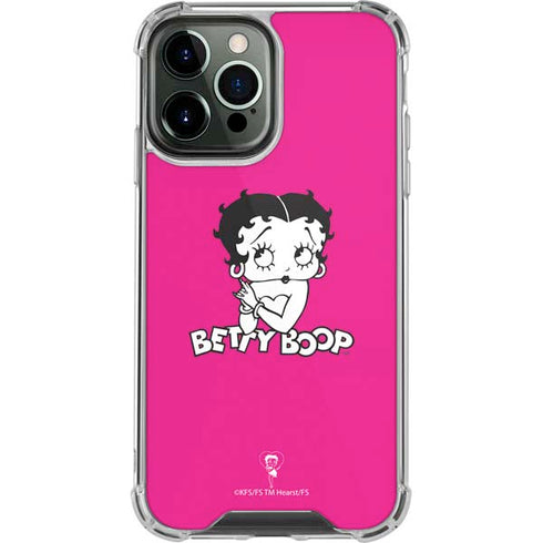Betty Boop Pink Background iPhone 14 Pro Max Clear Case