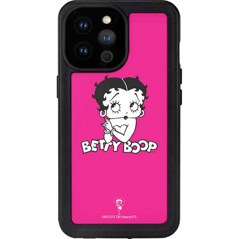 Betty Boop Pink Background iPhone 14 Pro Max Waterproof Case