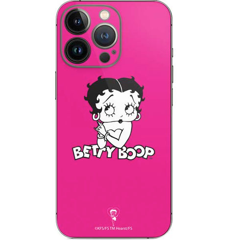 Betty Boop Pink Background iPhone 14 Pro Skin