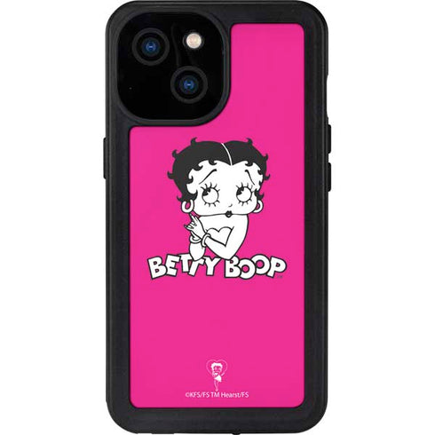 Betty Boop Pink Background iPhone 15 Waterproof Case