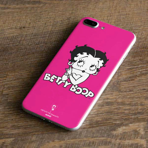 Betty Boop Pink Background iPhone 8 Plus Skin