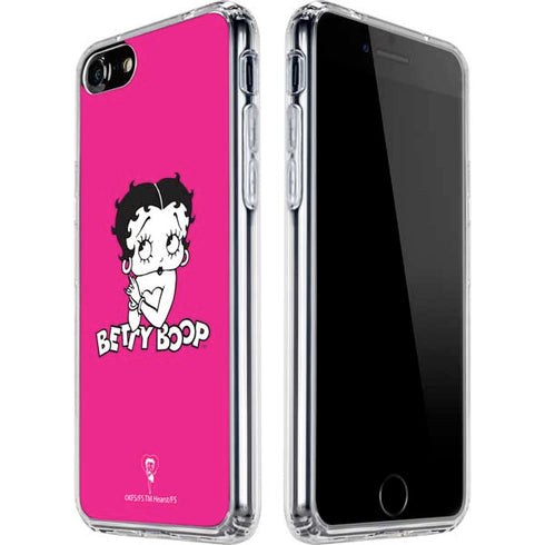 Betty Boop Pink Background iPhone SE (2nd & 3rd Gen) Clear Case