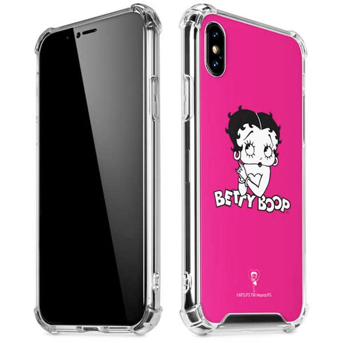 Betty Boop Pink Background iPhone XS Max Clear Case