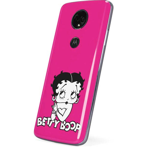 Betty Boop Pink Background Moto E5 Plus Skin
