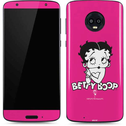 Betty Boop Pink Background Moto G6 Skin