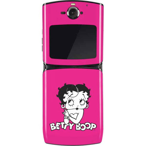 Betty Boop Pink Background Motorola RAZR Skin