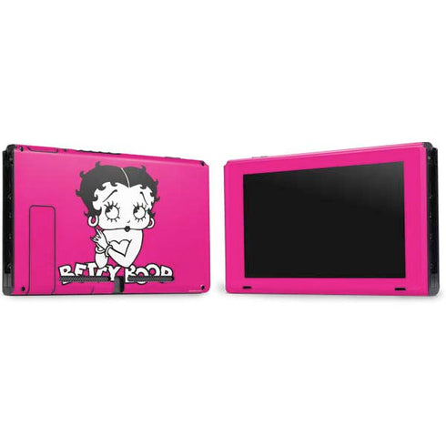 Betty Boop Pink Background Nintendo Switch Bundle Skin