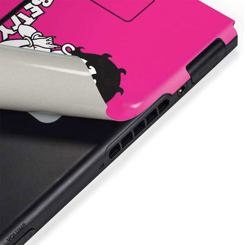 Betty Boop Pink Background Nintendo Switch Bundle Skin