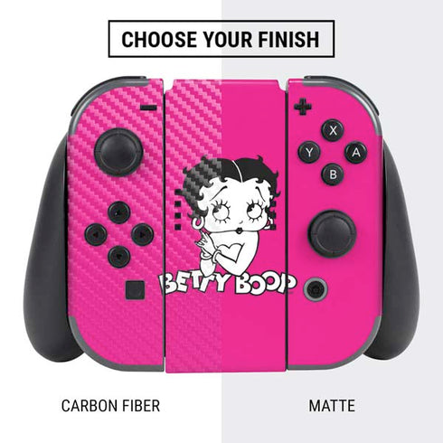 Betty Boop Pink Background Nintendo Switch Bundle Skin