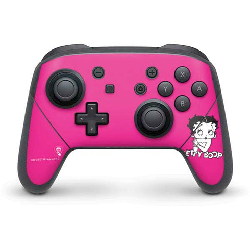 Betty Boop Pink Background Nintendo Switch Pro Controller Skin