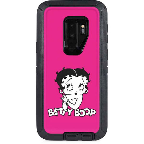 Betty Boop Pink Background Otterbox Defender Galaxy Skin