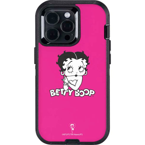 Betty Boop Pink Background Otterbox Defender iPhone Skin
