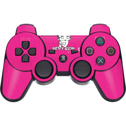 Betty Boop Pink Background PS3 Dual Shock wireless controller Skin