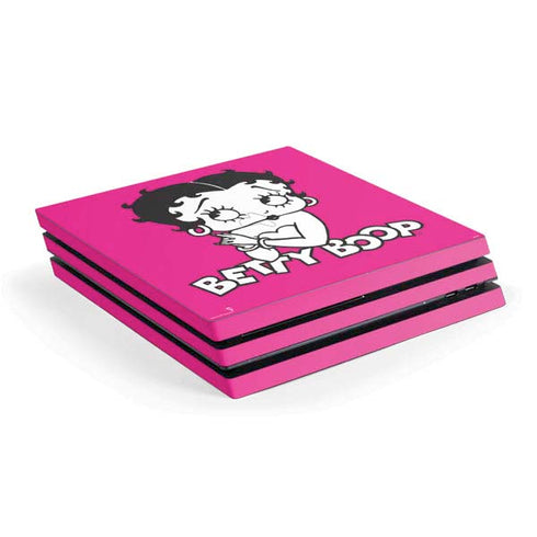 Betty Boop Pink Background PS4 Pro Console Skin