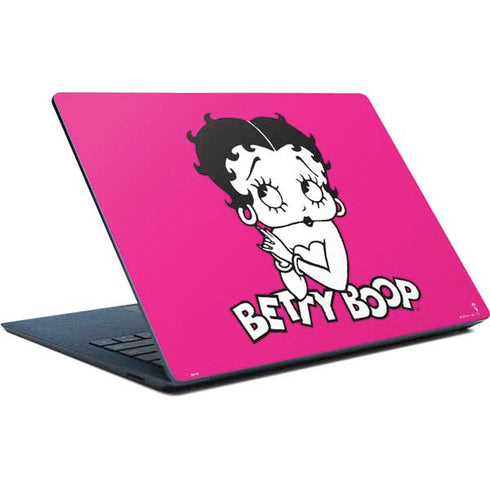 Betty Boop Pink Background Surface Laptop Skin