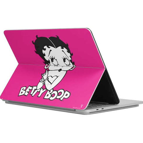 Betty Boop Pink Background Surface Laptop Studio Skin