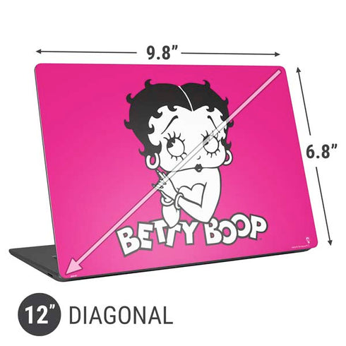 Betty Boop Pink Background Universal Laptop 12in (9.8 x 6.8in) Skin