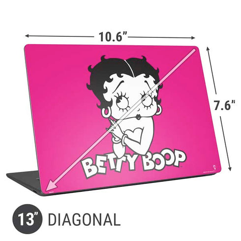 Betty Boop Pink Background Universal Laptop 13in (10.6 x 7.6in) Skin