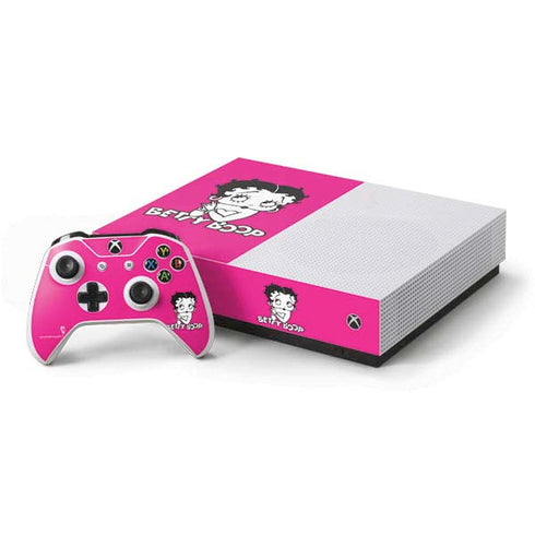 Betty Boop Pink Background Xbox One S All-Digital Edition Bundle Skin