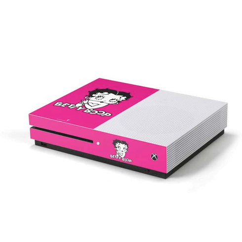 Betty Boop Pink Background Xbox One S Console Skin