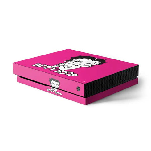 Betty Boop Pink Background Xbox One X Console Skin