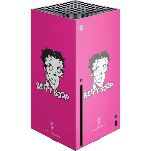 Betty Boop Pink Background Xbox Series X Console Skin