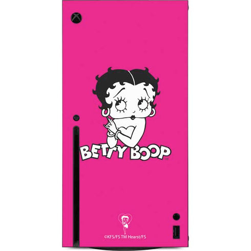 Betty Boop Pink Background Xbox Series X Console Skin