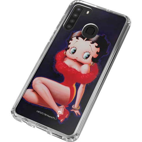 Betty Boop Red Dress Galaxy A21 Clear Case