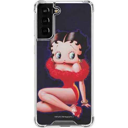Betty Boop Red Dress Galaxy S21 FE Clear Case