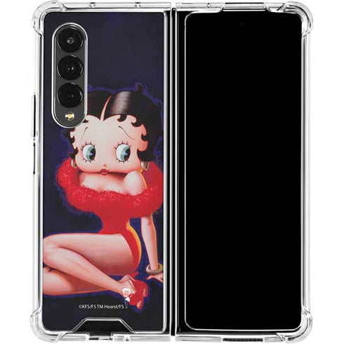Betty Boop Red Dress Galaxy Z Fold4 5G Clear Case