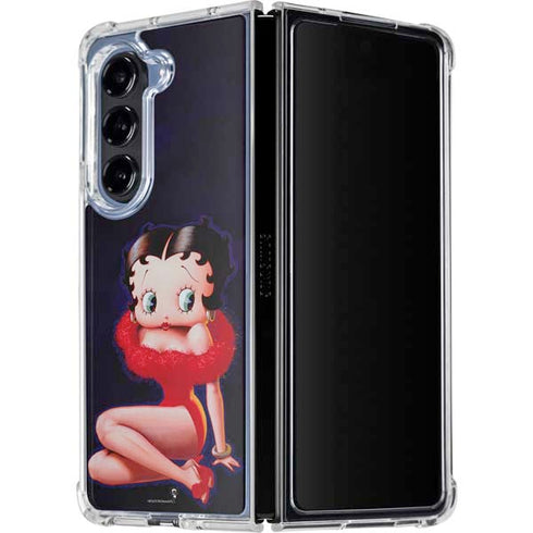 Betty Boop Red Dress Galaxy Z Fold5 5G Clear Case