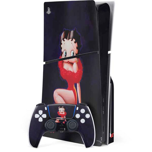 Betty Boop Red Dress PS5 Slim Disk Bundle Skin