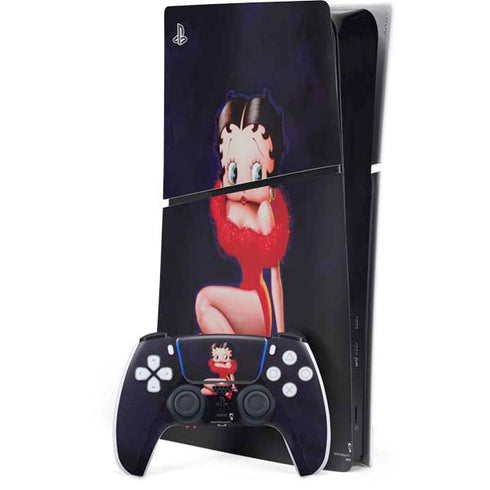 Betty Boop Red Dress PS5 Slim Digital Edition Bundle Skin