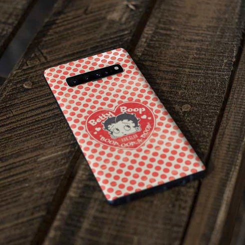 Betty Boop Red Heart Galaxy S10 Plus Skin