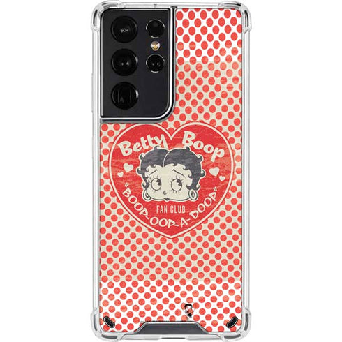 Betty Boop Red Heart Galaxy S21 Ultra 5G Clear Case