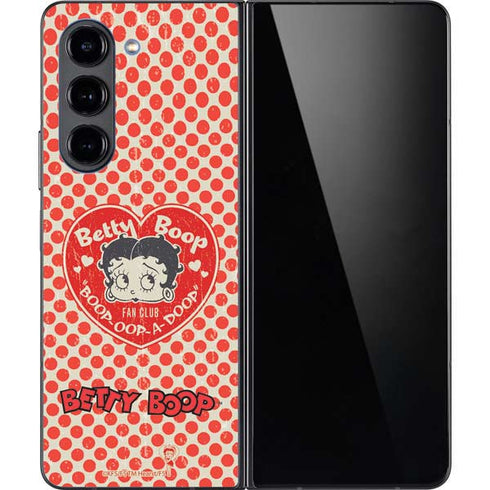 Betty Boop Red Heart Galaxy Z Fold5 5G Skin