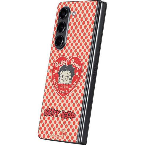 Betty Boop Red Heart Galaxy Z Fold5 5G Skin