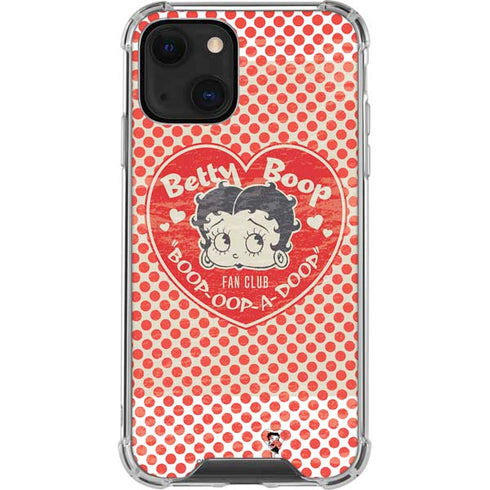 Betty Boop Red Heart iPhone 14 Plus Clear Case