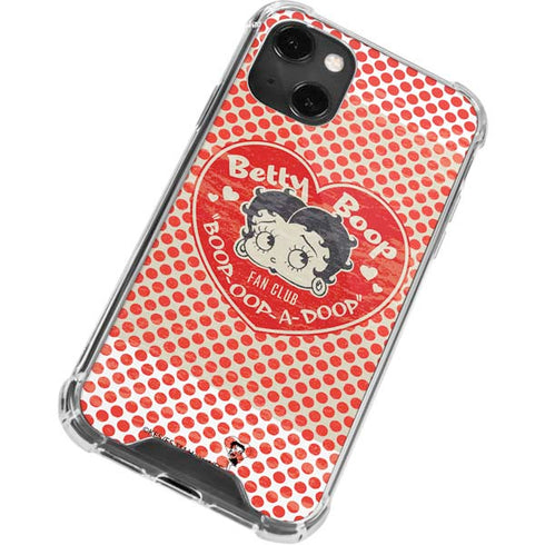 Betty Boop Red Heart iPhone 14 Plus Clear Case