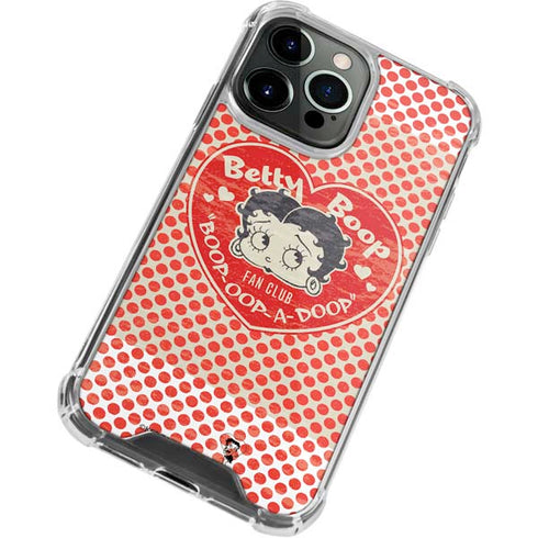 Betty Boop Red Heart iPhone 15 Pro Clear Case