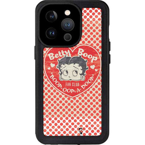 Betty Boop Red Heart iPhone 14 Pro Waterproof Case