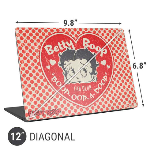 Betty Boop Red Heart Universal Laptop 12in (9.8 x 6.8in) Skin